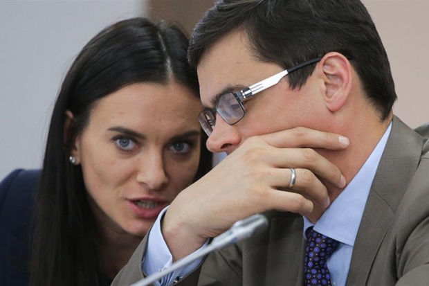 Елена Исинбаева и Александр Попов Елена Исинбаева и Александр Попов