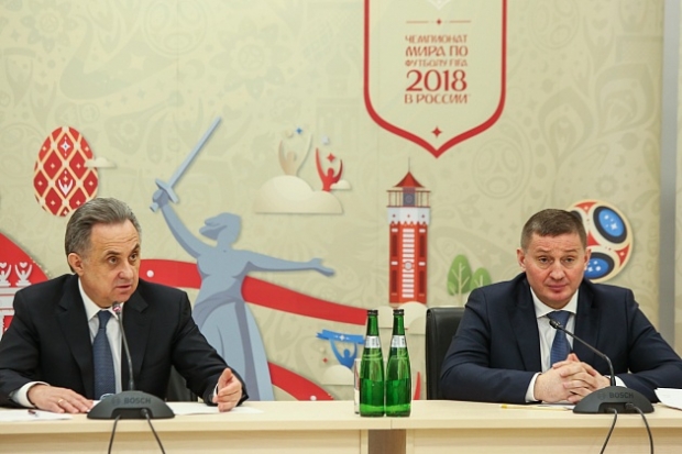 Виталий Мутко и Андрей Бочаров сверили задачи по завершающей стадии подготовки ЧМ-2018 Виталий Мутко и Андрей Бочаров сверили задачи по завершающей стадии подготовки ЧМ-2018